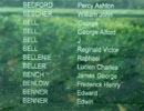 Reginald Bell's name on the glass wall at the Southampton Cenotaph �Peter Clegg 2013